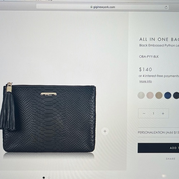 Gigi New York - Python Leather Clutch *LIKE NEW* - Picture 6 of 10